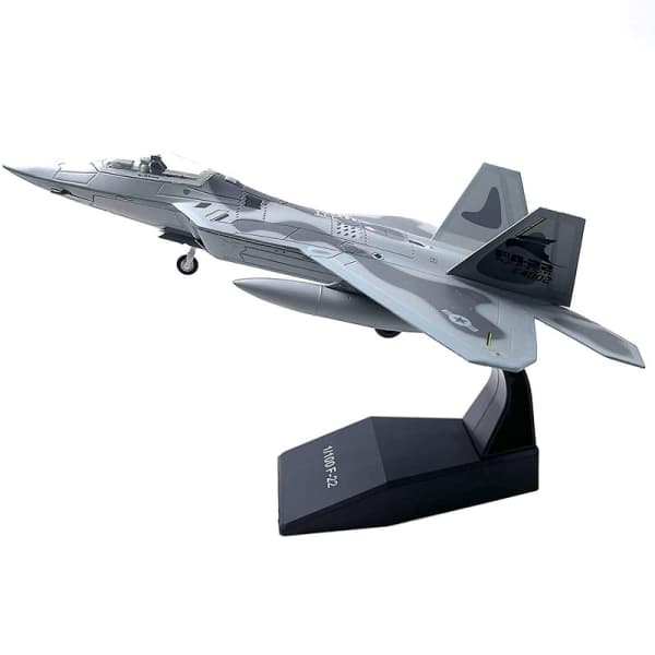 1/100 Skala Legering F-22 Plan Flymodell Barnepresent Samleobjekt Bursdagsgave grå