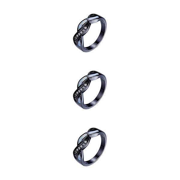 1/2/3/5 Vintage Kopparrenkaat Naisille Klassinen Ja Tyylikäs Musta Kulta Valkoinen Black Gold White 3Set