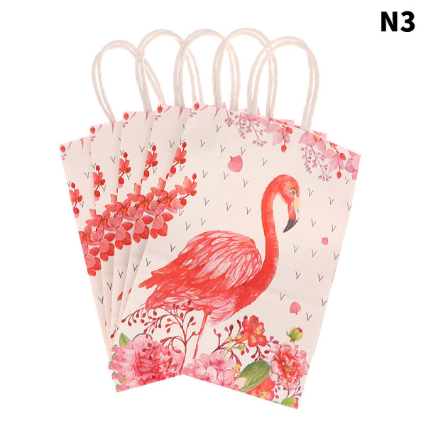 5. Flamingo presentpåsar Hawaii Party Flamingopåsar med håndtag N1 N3