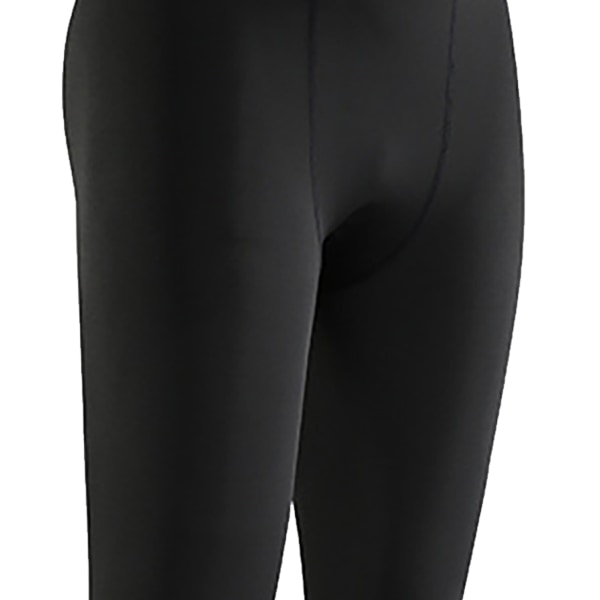 Tiukat leggingsit elastinen polyesteri nopeasti kuivuvat miesten kompressiohousut fitness musta XL
