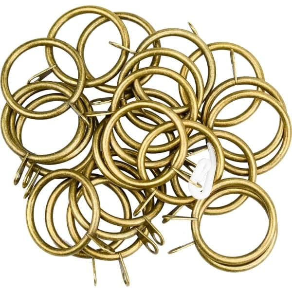 24 sæt metalgardinringe og kroge messing rustfrit stål metalgardinring 30 mm indvendig diameter hængende ringkrog
