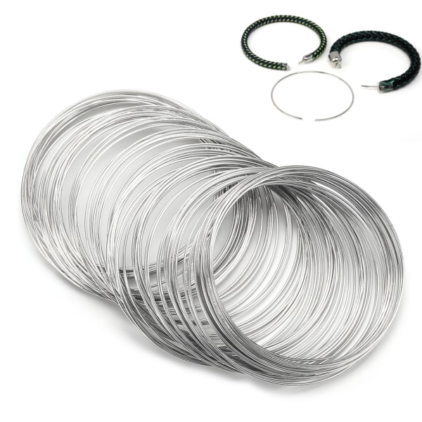 100 st Slingor 55 mm Diameter Memory Wire Armband Gör-det-själv smycken Armbandstillbehör