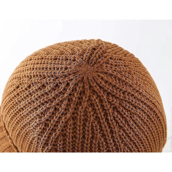 Herrehue med skygge, vinter, strikket, tyk, udendørs Brow Brown One Size