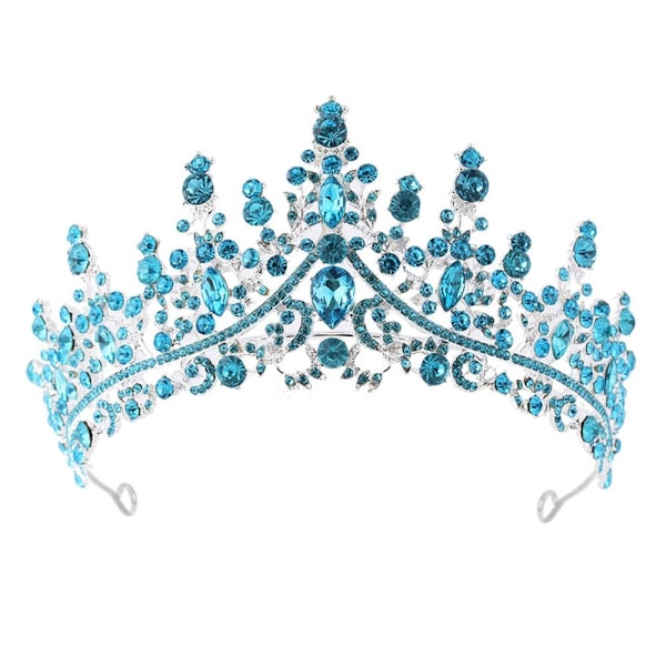 Legering Bröllopskrona Kristall Rhinestone Crown BLÅ