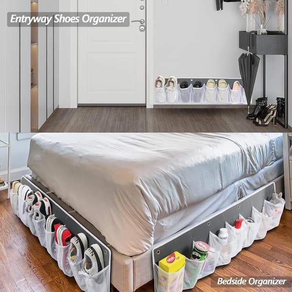 RV Husbil 8-Ficks Förvaring Hängande Organizer - Non-Woven Tyg Sängskoförvaring Grå