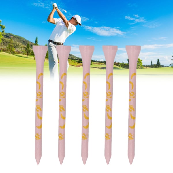 30 stk bambus tre golft-skjorter 8 cm trykt hodeskalle golf-t-skjorter av tre Golftilbehør Rosa