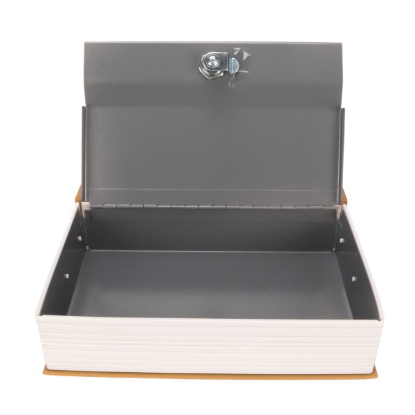 Book Safe Foring i rustfritt stål Dekorativt ABS-materiale Humanisert design Beskyttende Soft Touch sparebank med nøkkel Brun
