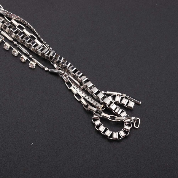 Mode Kvinnor Shinning Silver Tofs Legering Långt Halsband Smycken Present