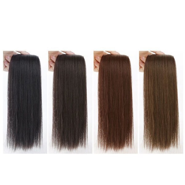 Naisten tyttöjen hiuskoriste hiukset paksuuntuva pörröinen synteettinen hiuspalaperuukki treffeille syntymäpäiväjuhliin Ruskea musta 30cm / 11,8in