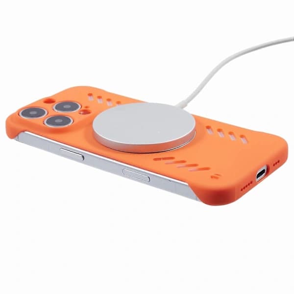 Deksler for iPhone 15 Pro Max Hard PC Rammeløs Varmeavledende Telefonbeskyttelse - Oransje