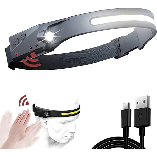 Induksjon Hodelykt USB Oppladbar Hodelykt, Vanntett