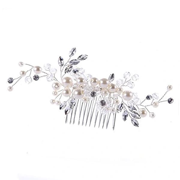 Brudgommens Blomstrete Sidebarrette Perle Brudehodeplagg