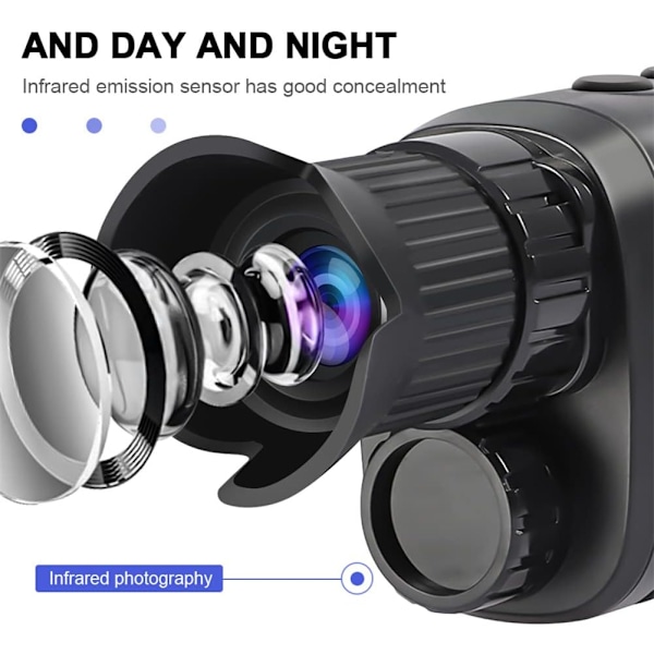 Nattkikare, R7 Digital Nattsyn Enhet 1080P Full HD Utomhus Infraröd Monokulär för Fågelskådning, Jakt, Camping, Resor