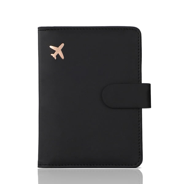 Passfodral i PU-läder Plånboksfodral Case Black