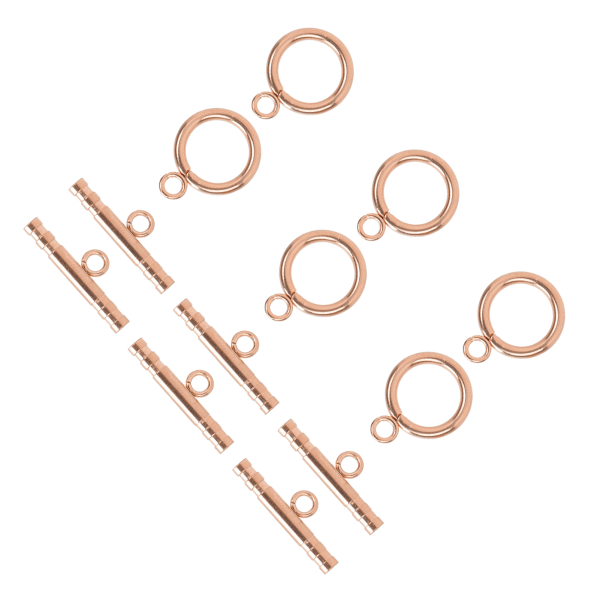Rustfritt stål, runde vippelåser TBar-låser for halskjede smykker å lage rosegull