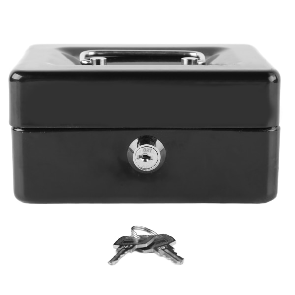 Kassalåda i metall med lås Säkerhet Bärbar liten förvaringslåda i metall med 2 nycklar för pengar Dokument Hembil