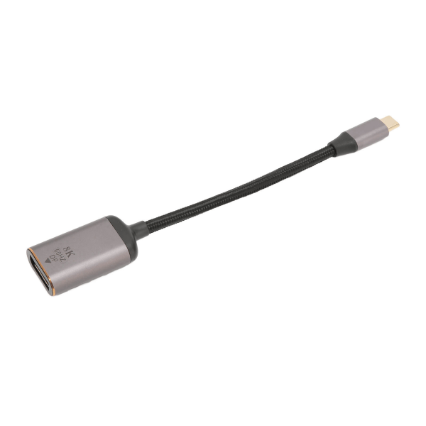 USB C - DisplayPort -sovitin alumiiniseos USB C -uros - DP-naaras 8K 30Hz 4K 144Hz HDR USB C - DP -muunnin