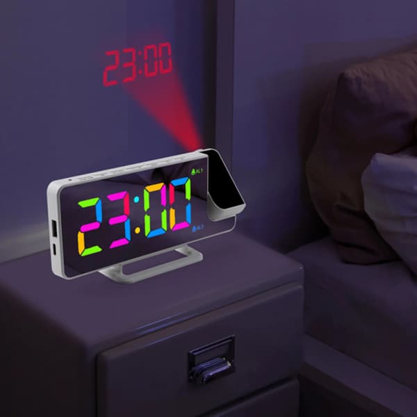 LED-projeksjonsvekkerklokke