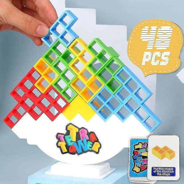 48-delars Tetra Tower Balans Staplingsblock Spel, 100%