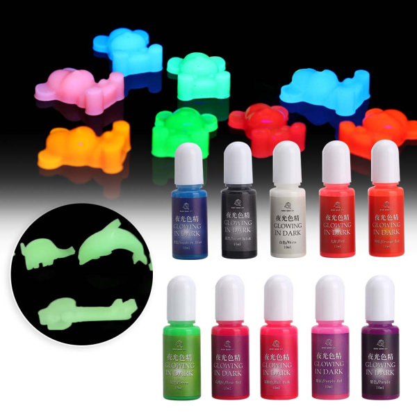 10 farger Epoksyharpiks Fargestoff Fargestoff Pigment Smykker Artefakt DIY-tilbehør (type B)