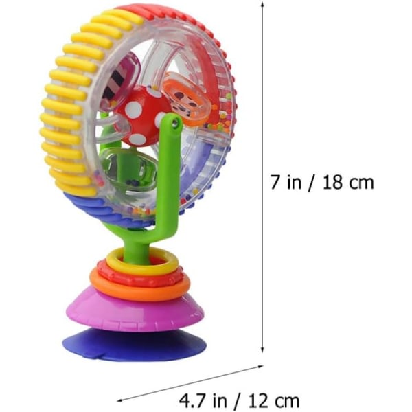 Baby pariserhjul - Baby roterande skallra med sugkopp Tidig utveckling skalller leksak pariserhjul form Barnstol Handhållen leksak