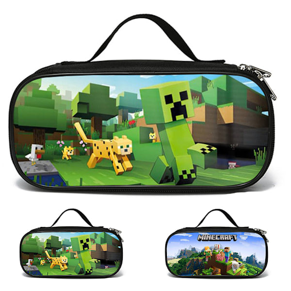 Minecraft kynäpussi piirretty kynäpussi opiskelija työpöytälaatikko koulutavarat lapset aikuiset järjestäjäpussi #2