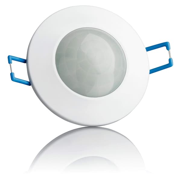 2X Bevægelsessensor til indendørs brug, ældre- og loftmontering, programmerbar, infrarød sensor, 8m / 360°, egnet til LED, maks. 1200W/600W