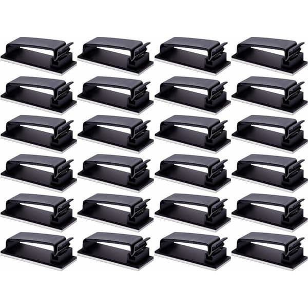Cable Clips, 24 Pcs Cable Management Self-Adhesive 3M Cable Organizer Cable
