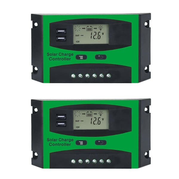 2X 30A 12V 24V Solar Controller LCD Funktion Dobbelt USB 5VDC Output Solcellepanel Batteri Opladning.pa