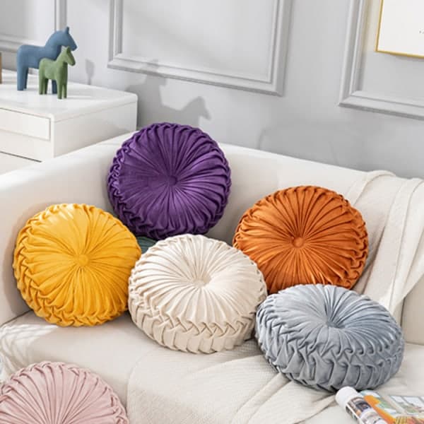 Pyntepute, Dekorativ 3D Gresskar Rund Velurpute for Sofa（PA）