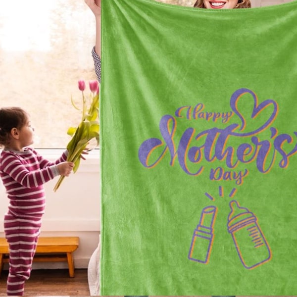 Nukkumispeite Vihreä polyesteri vuodesohva tuolipeitto, jossa sanat äidille lahjaksi 120x150cm/47,2x59,1in