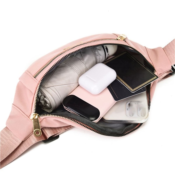 Dametaske Oxford Crossbody-taske Midje Fanny Pack Wallet Reseaxelväske Pink