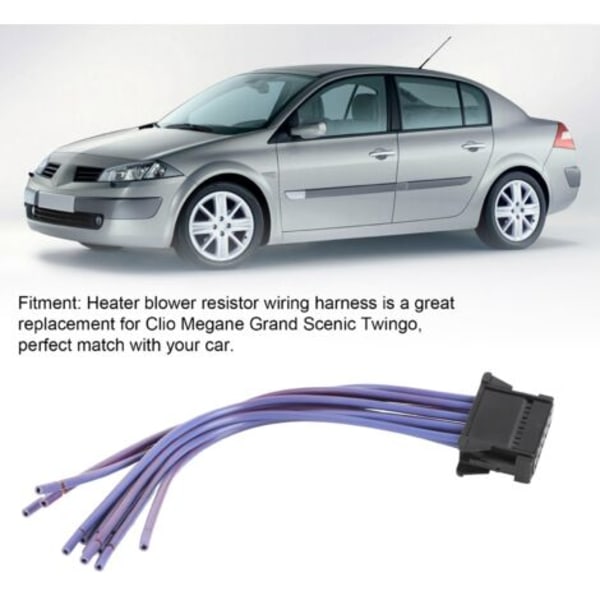 Varmeblæser modstand ledningsnet, erstatning 8200729298 til Clio Megane Scenic Twingo.pa