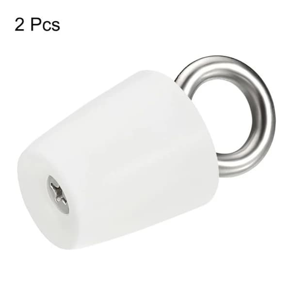 Konisk prop silikonegummiplugg 19 mm til 26 mm solid badekarsprop med ring, hvid 2 stk.