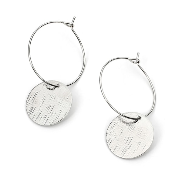 Stilige doble hule solide runde øredobber kvinner jenter eardrop smykker gave (sølv)
