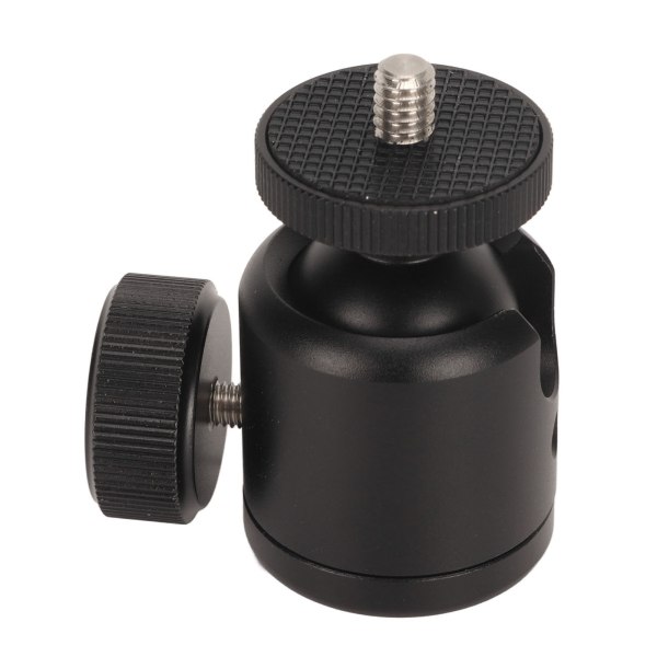 Minikulehode 1/4 tommer skrue 3/8 tommer gjenge 360 ​​grader roterbar aluminiumslegering Kamera Hot Shoe-feste for stativ Monopod