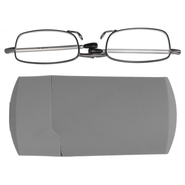 Blåt lysblokerende læsebriller Moderigtige ældre, foldede presbyopiske briller (+400 kvadratgrå)