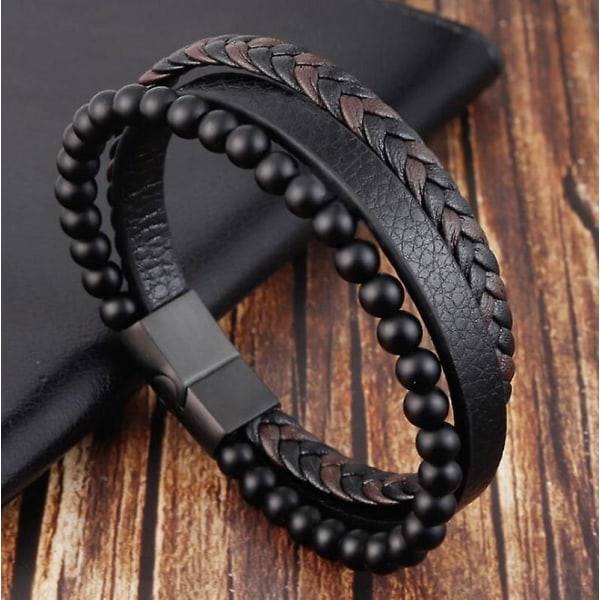 IC Magnetisk spänne Armband Armband Män Natursten Pärlstav
