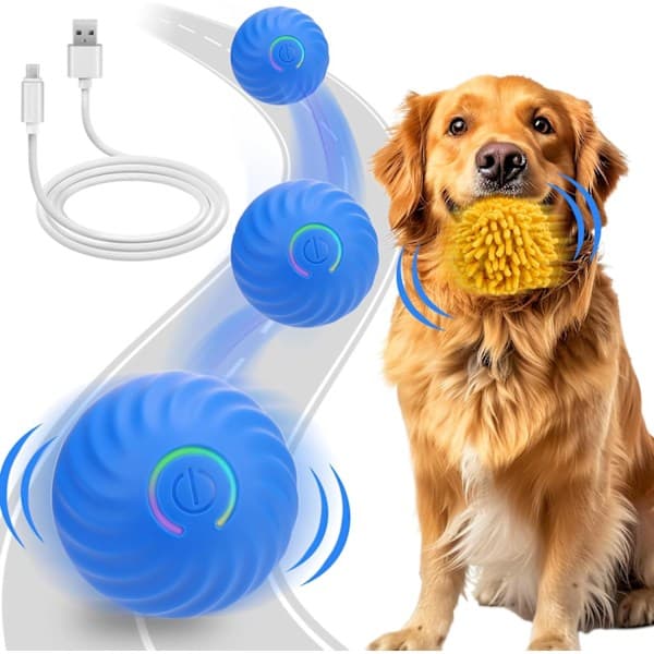 Paris Self-Rolling Ball for Dogs, Smart Self Moving Ball with 2 Modes Long Battery Life, Intelligent Teasing Cat Ball with Replaceable Shell