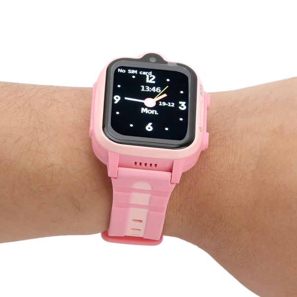 Kids Smart Watch 4G med färgpekskärm GPS-positionering Vattentät Videosamtal Telefon Smartwatch for Students Pink