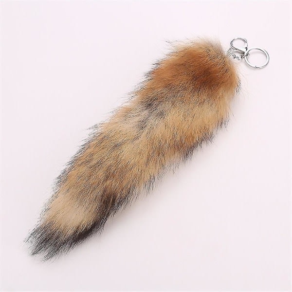 Söta Fox-hännän avaimenperä riipus naisten avaimenperäpidike pom-pom avaimenperät IC