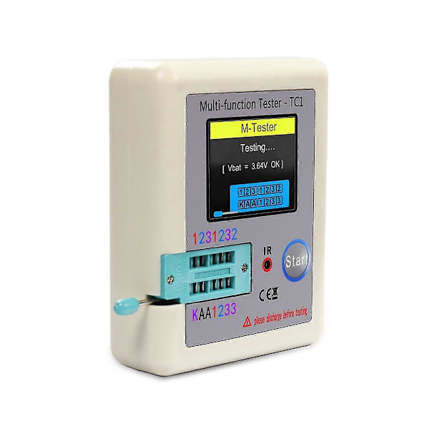 LCR-TC1 TC1 Display Multifunktionell TFT Bakgrundsbelysning Transistor Testare för Diod Triod Kondensator Resi.pa