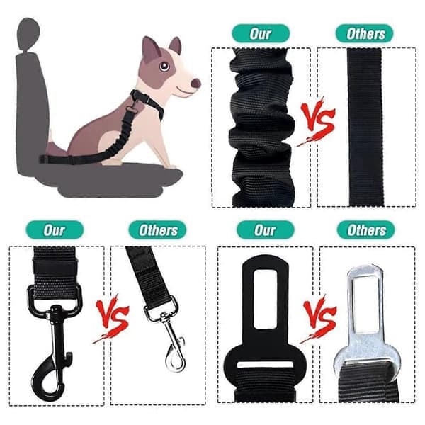 Bilhund Tjockt Nylon Koppel Elastiskt Rep Utdragbart Bilhund Koppel