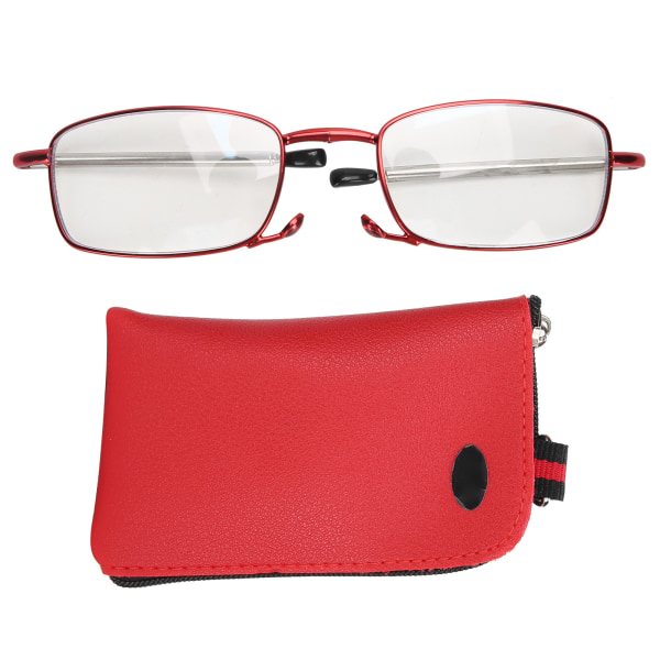 Blått lysblokkerende lesebriller Fasjonable sammenleggbare multifokale presbyopiske briller (+100 røde)