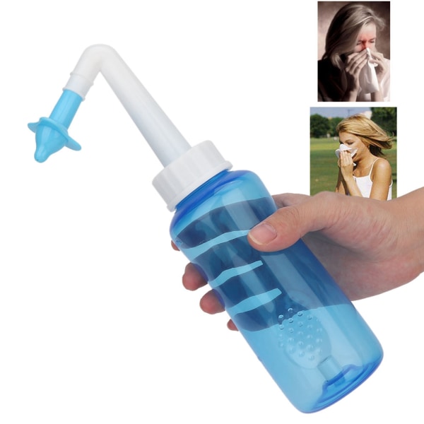 Nenähuuhtelun puhdistusaine nenän pesupullon huuhtelunesteen nenänhoitoväline nuhalle (500 ml)