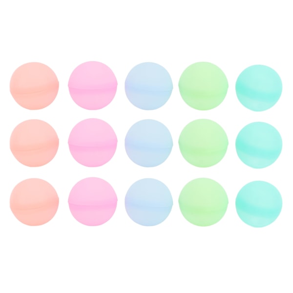 15 st Återanvändbara vattenballonger silikon snabbfyllda vattenbulkvattenballonger för sommarbarn
