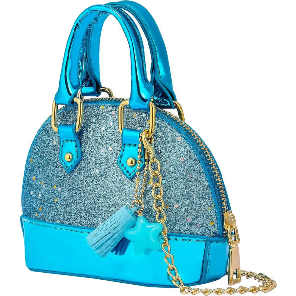 Glitter Purse Princess Small Crossbody Dome Fashion Purse för Blue