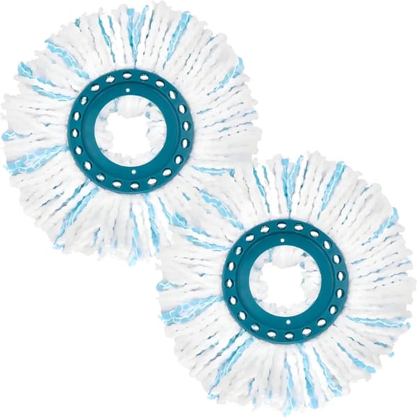 Spin Mopp Udskiftningshoveder Til Leifheit, Mikrofiber Polyester, Meget Absorberende, Våd Og Tør Brug, Hjemmerengøring, 2-pak, 16 cm