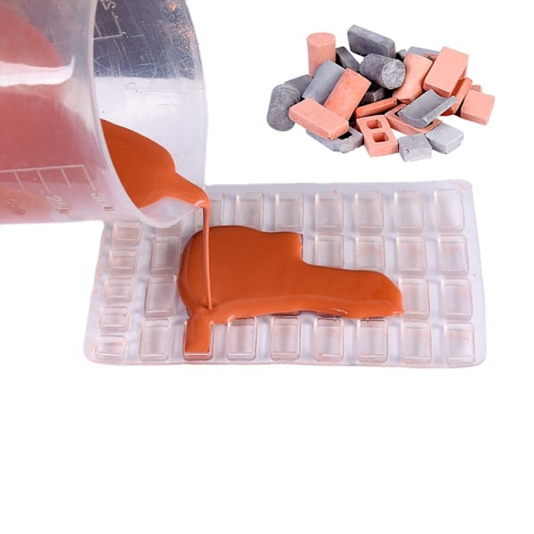 Mini Tegl Silikonform Form Model Mould Byggematerial