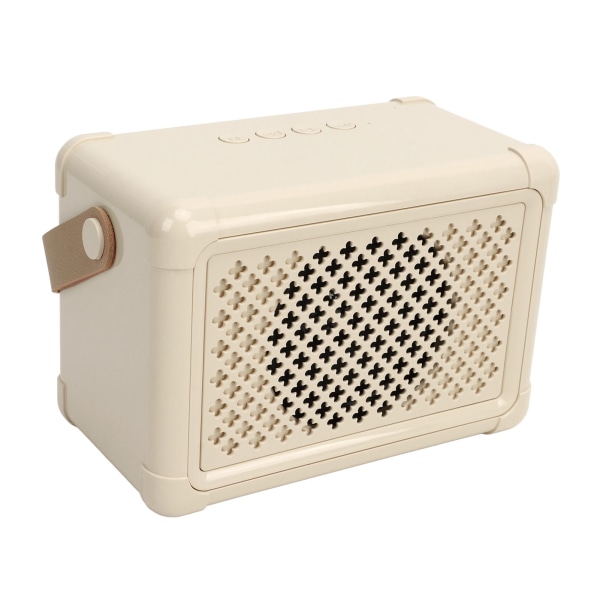 Mini karaokemaskin med 2 trådløse mikrofoner Bærbar Bluetooth-høyttaler Karaokemaskinsett for hjemmefest bryllup camping beige